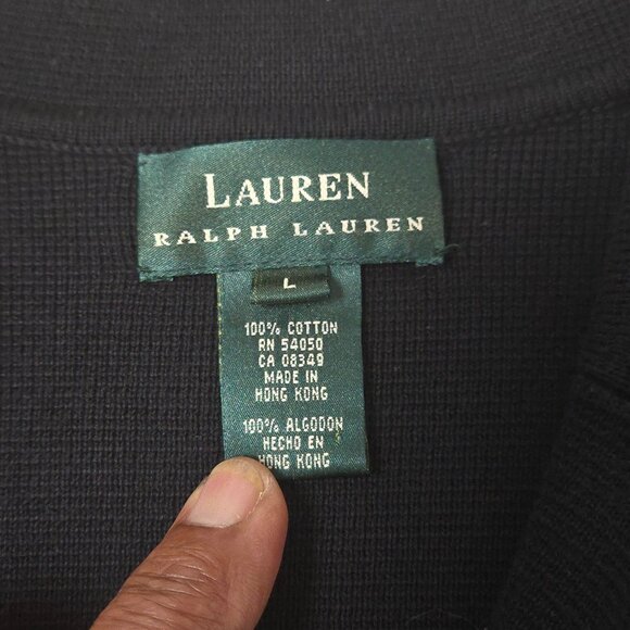 Ralph Lauren Knit Blazer Large Black with Silver Buttons Front and Cuffs - Picture 3 of 10